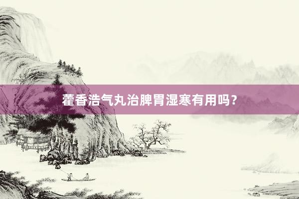 藿香浩气丸治脾胃湿寒有用吗？